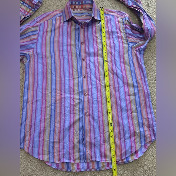 Robert Graham Men’s Medium Multicolor Stripe Button Down - Picture 8 of 10